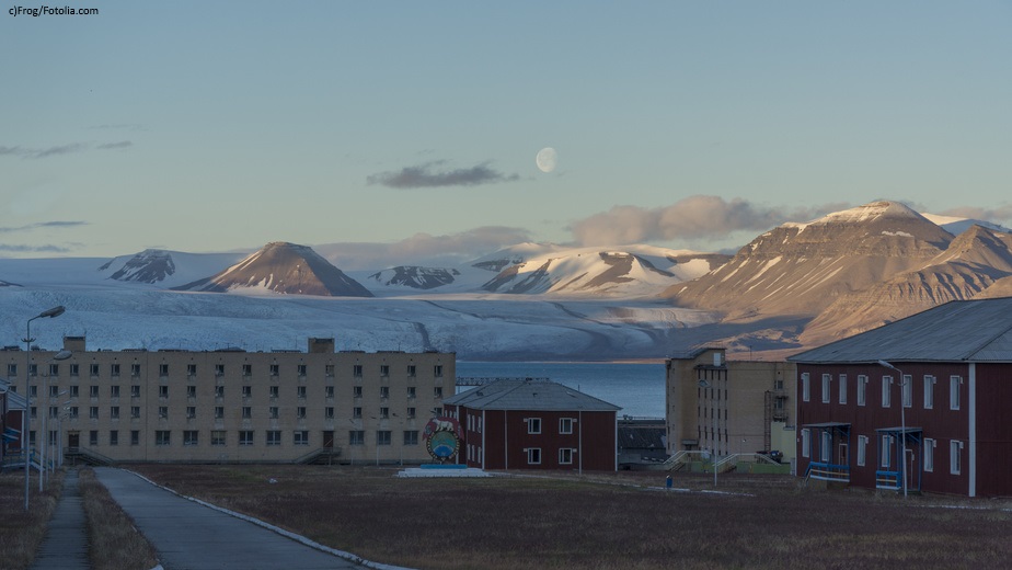 Pyramiden settlement at Svalbard, Spitzbergen